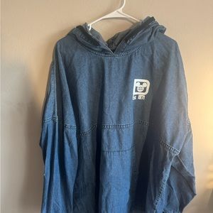 Denim Spirit Jersey Hooded Pullover with Logo